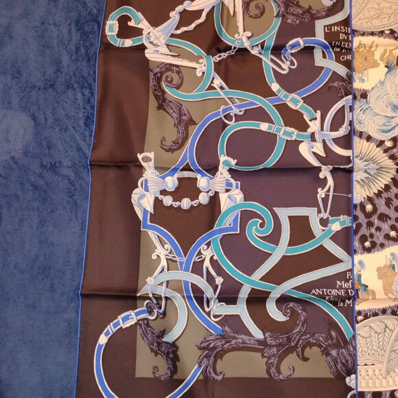HERMES Plumets du Roy 90 CM Silk Scarf - Excellent In Box - Picture 5 of 6